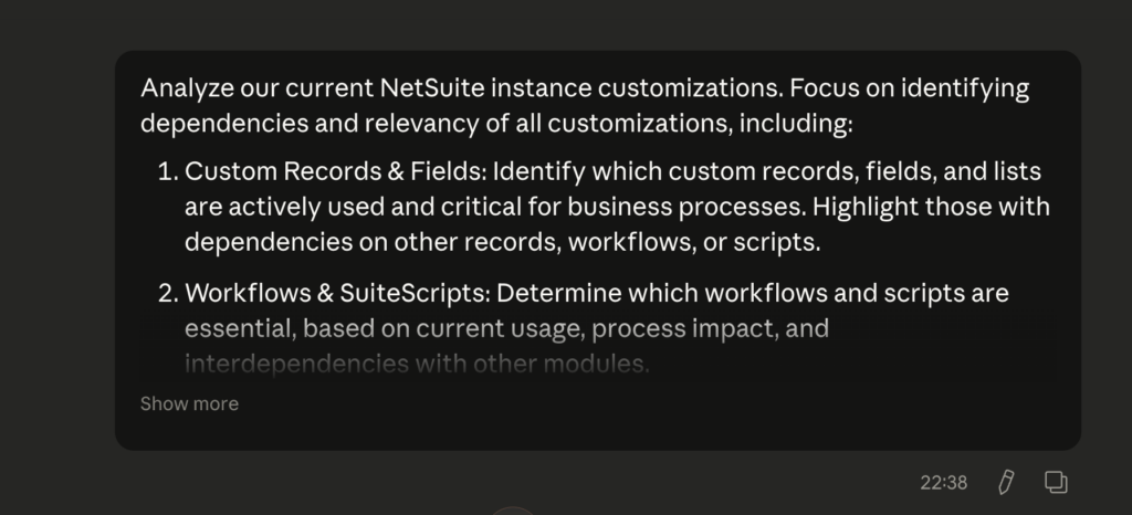 Prompt structure and configuration