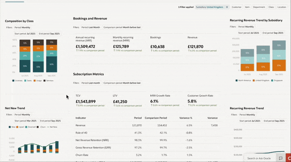 NetSuite Subscription metrics demo